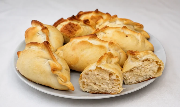 Empanadas de pollo y salsa blanca
