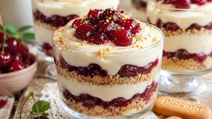 ¡VASOS DE CREMA CON CEREZAS Y PLASMA – postre en 10 minutos!