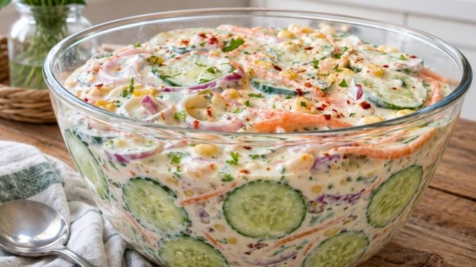 ¡ENSALADA QUE PREPARARÁS TODO EL VERANO – cremosa, crujiente y lista en 15 minutos!