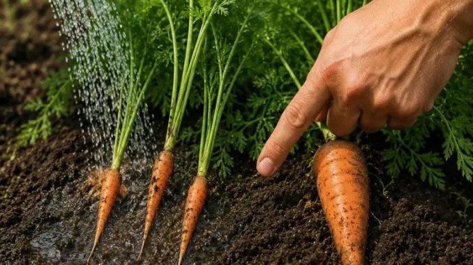 Las zanahorias suelen permanecer pequeñas y delgadas debido a un error que comete la gente al regar.