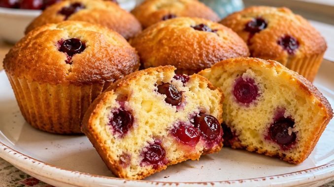 MAFINES CON CEREZAS SIN MEZCLADORES Y BÁSCULAS – ¡suaves, jugosas y listas para la clase!