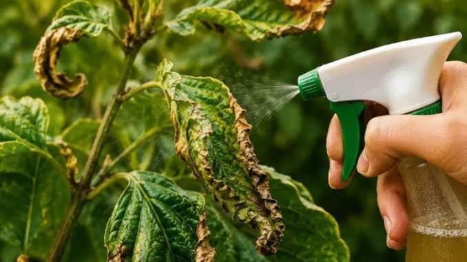 Mucha gente utiliza este spray casero cuando las hojas empiezan a torcerse y secarse