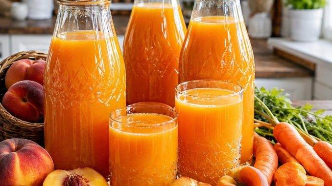 Desde 3 kg de melocotones, 2 kg de albaricoques y 1 kg de zanahorias – ¡12 litros de zumo espeso para toda la familia!