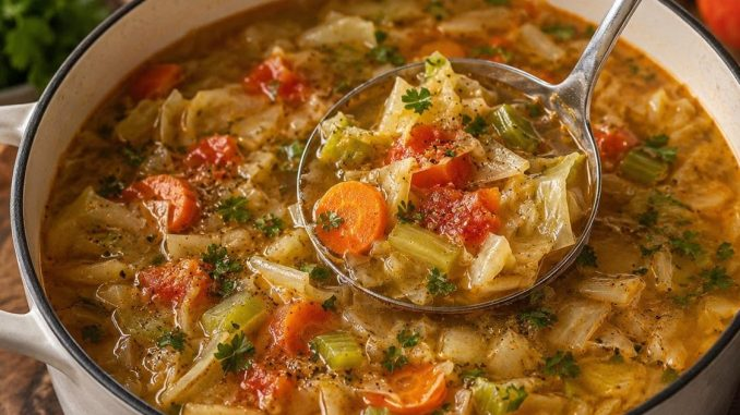 CALDO DE REPOLLO CON VERDURAS – sencillo, casero y listo en menos de 30 minutos