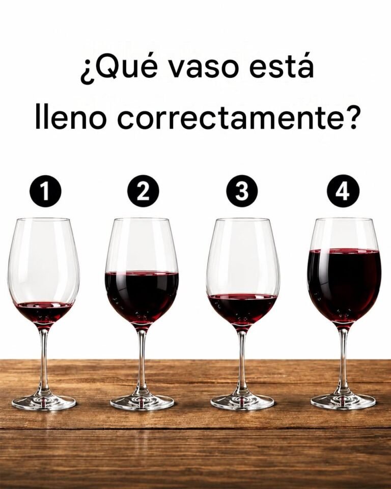 ¿Qué vaso está lleno correctamente?