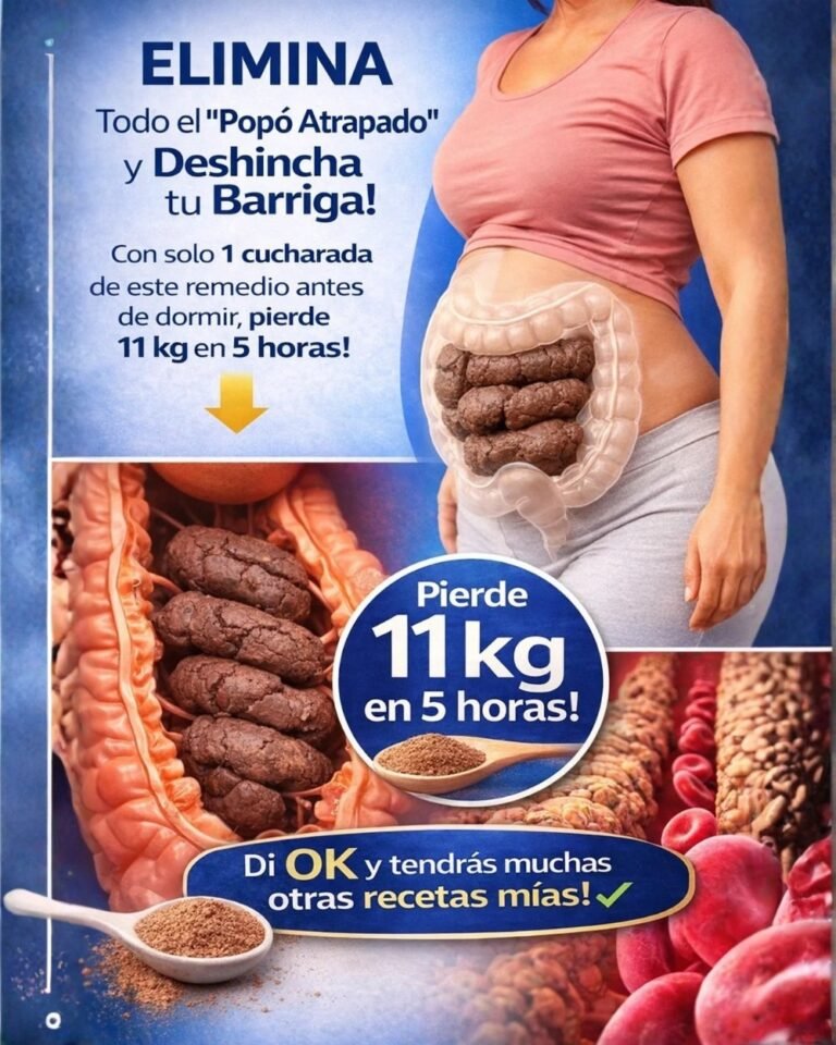 Elimina las heces retenidas y reduce la hinchazón. Con solo un vaso de esto en ayunas, perderás 11 kilos en 5 días. Te daré la receta para una preparación sencilla.