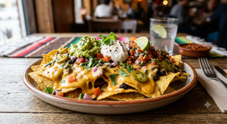Nachos mexicanos con queso cheddar vegano