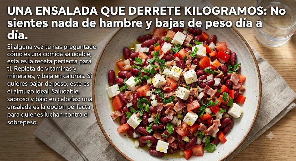 UNA ENSALADA QUE DERRETE KILOGRAMOS: No sientes nada de hambre y bajas de peso día a día.