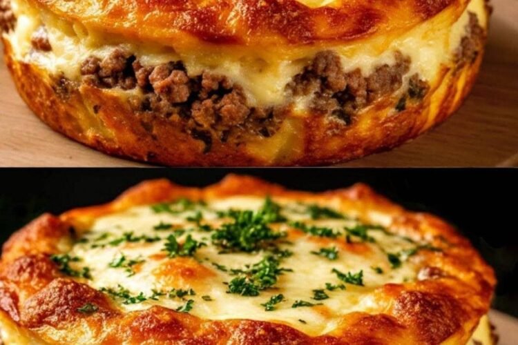 Pastel de Papas con Carne, Champiñones y Queso